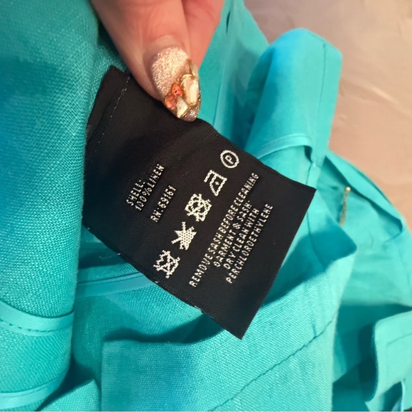Carlisle Teal Linen Button Front Lightweight Jacket Size 14/Large MSRP $325 - Picture 13 of 14